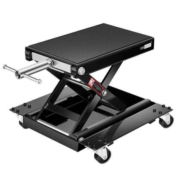 VIVOHOME Motorcycle Scissor Lift Jack Height Adjustable Heavy Duty Steel with Anti Slip Wide Deck Hoist Crank Center Stand 500KG Capacity for Motorcycles, ATVs, Dirt Bikes