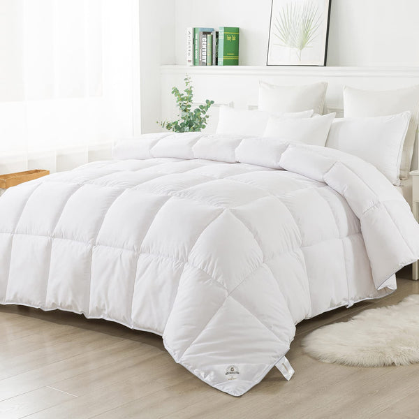 HOMEFOUCS King Size Duvet,13.5Tog Luxurious Wool Duvet, Washable Wool Filled Quilt, 230T Soft Fabric(King size: 230x220cm)