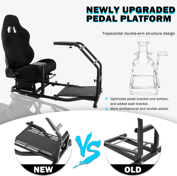 Anman Racing Simulator Cockpit Height Adjustable Racing Wheel Frame Gaming Compatible with Logitech G25, G27, G29, G920 Gaming Cockpit G25/G27/G29/G920 Wheel Handbrake Shifter and Pedals Not Included