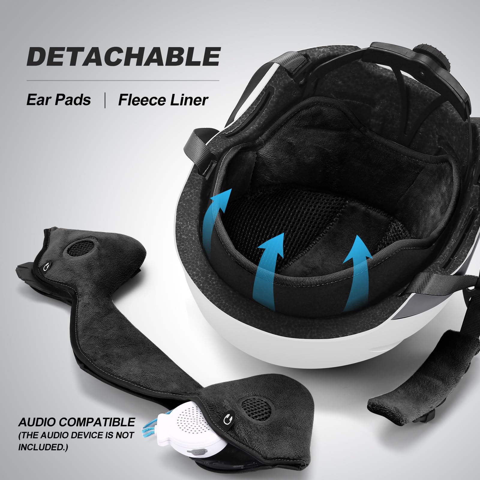 Odoland Snow Ski Helmet with Goggles Set - Adjustable Sport Helmet with Protective Glasses for Men and Women- Windproof Adult and Youth Skiing Gear