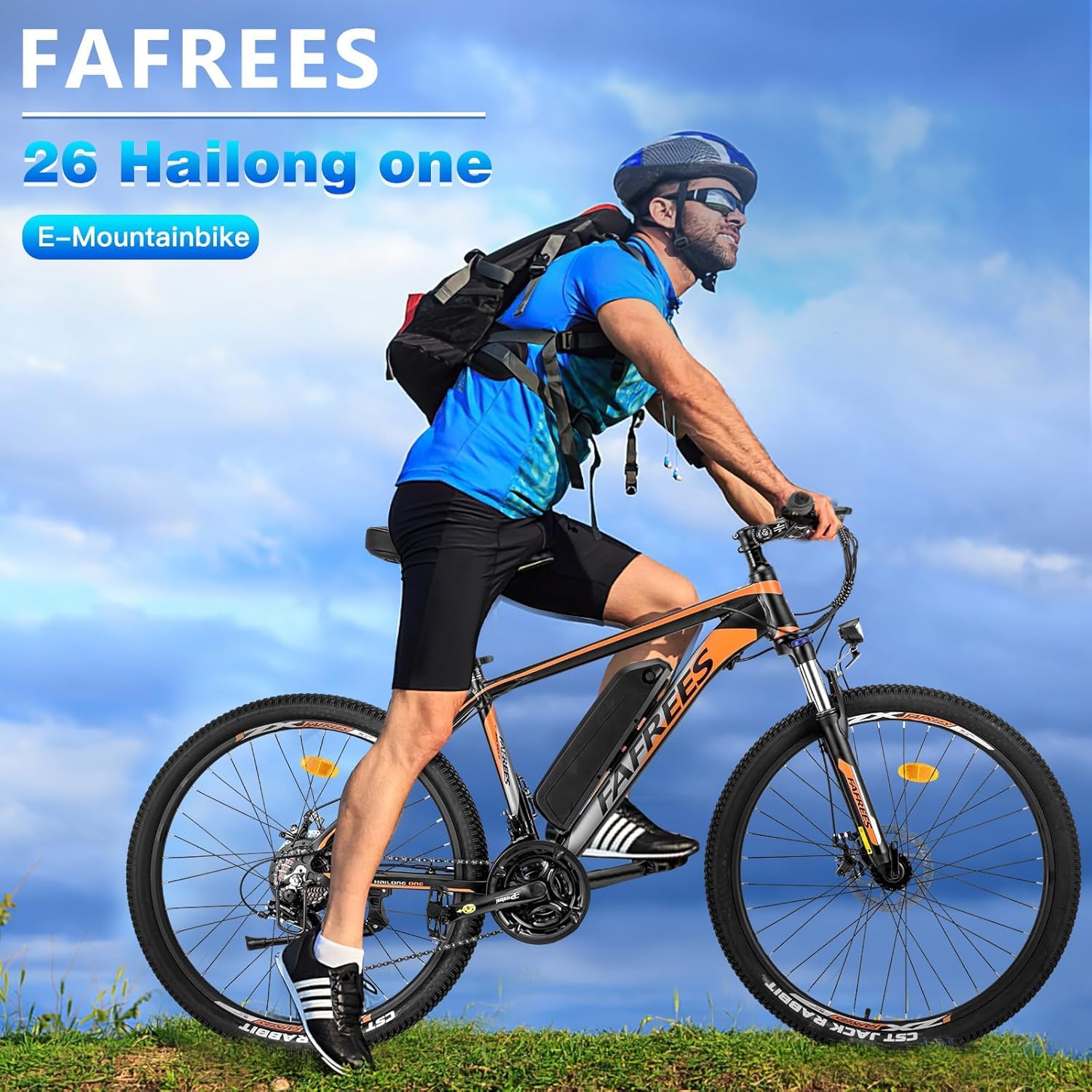 Fafrees 26" Electric Bikes for Adults, 468Wh Removable Battery, Pedal Assist Ebikes for Men Women, 250W Electric Bicycle for City, 25KM/H 21-Speed MTB, HAILONG ONE