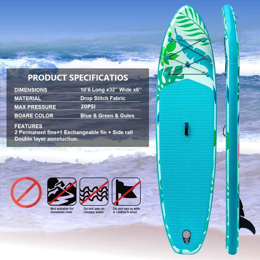 TIGERXBANG Inflatable Stand Up Paddle Board SUP Board with Kayak Seat |320x82x15cm| 305x82x15cm| for Adults/Kids| ISUP PaddleBoarding Complete Kit