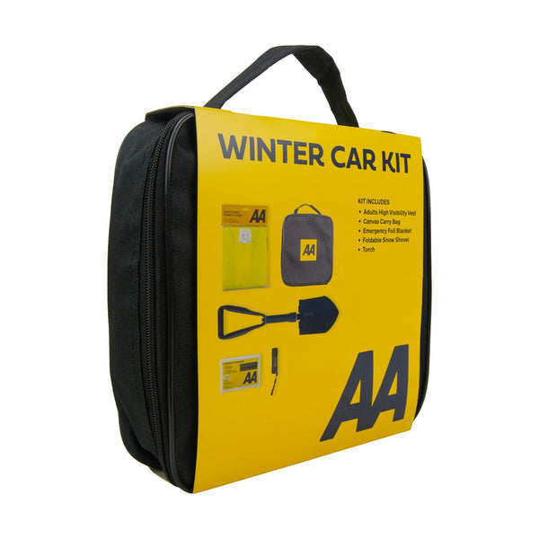 AA Vehicle Breakdown Safety Kit Plus AA5618 – Tyre Inflator, Warning Triangle, Tow Rope, Hi-Vis Vest, Torch, Glass Hammer, Booster Cables, Storage Bag