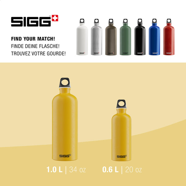 Sigg - Aluminum Water Bottle - Traveller - Climate Neutral Certified - Suitable For Carbonated Beverages - Leakproof & Lightweight - BPA Free - 0.6L / 1L/ 1.5L