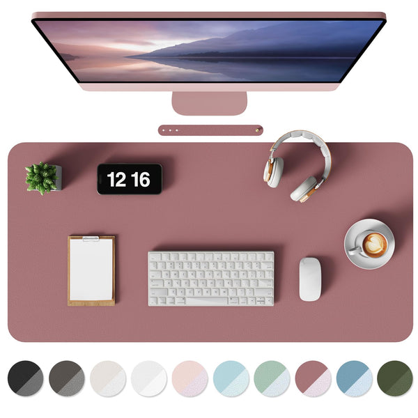 MOLMO Non-Slip Desk Mat, Waterproof Desk Pad Table Protector, Easy Clean Laptop Mat Large Mouse Pad Leather Writing Mat with Suede for Office /Home/Decor (Light Green, 60 x 35 cm)