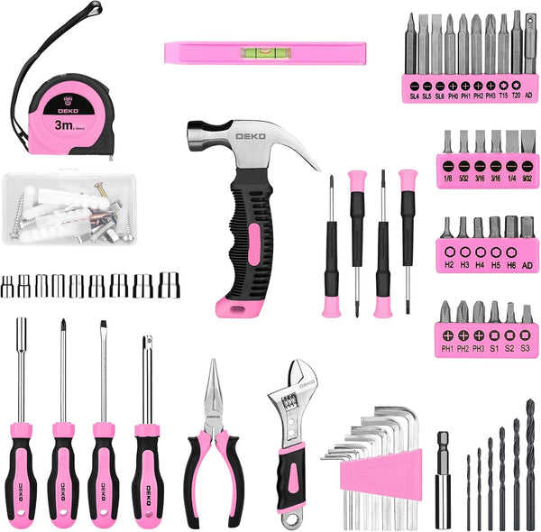 Tool Kit: DEKO Drill Set with Cordless Drill, Tool Kit Set Box, DIY Hand Tools for Men and Home, with 8V Electric Drills Blue,126 Pieces