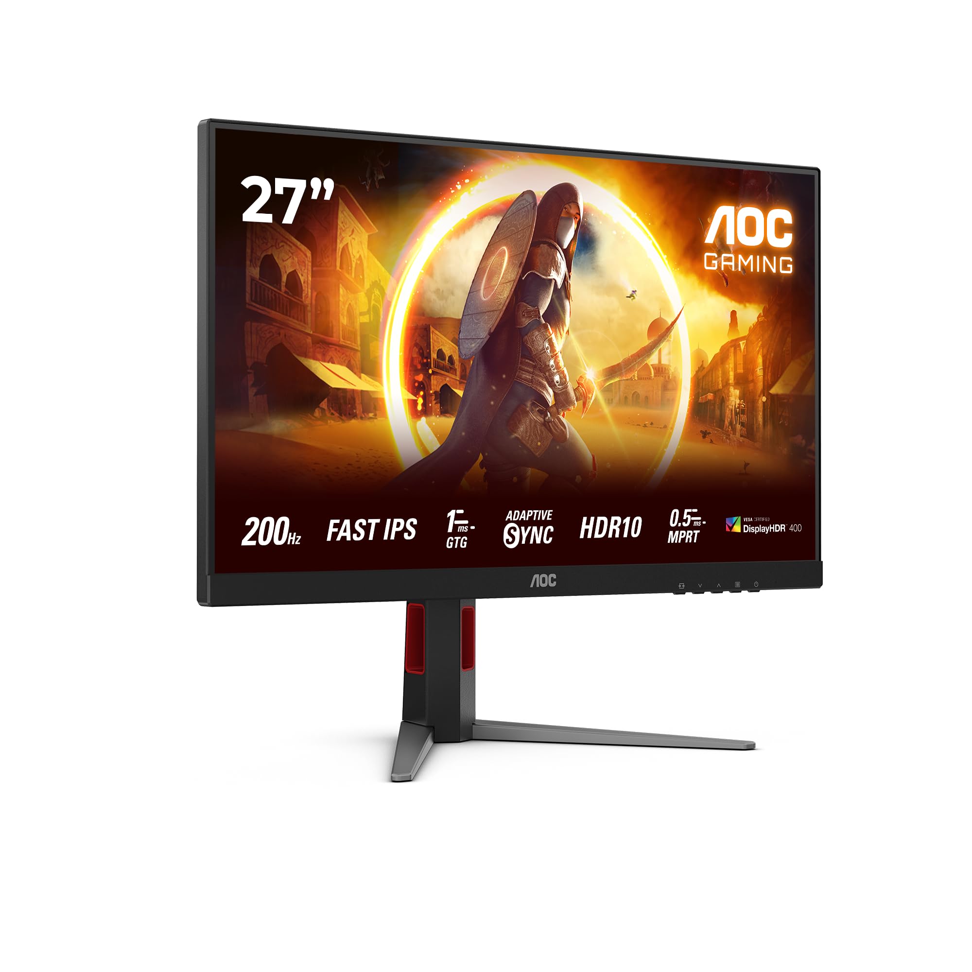 AOC Gaming 25G3ZM/BK - 24.5" 240Hz FHD Monitor, 0.5ms MPRT, FreeSync Premium (1920x1080, HDMI 2.0 x 2, DisplayPort 1.2 x 1, Headphone out (3.5mm)) black/red