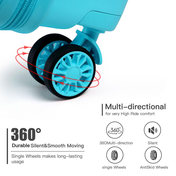 Kono Luggage Sets of 2 Piece Lightweight Polypropylene Hard Shell Suitcase with TSA Lock Spinner Wheels Travel Carry On Hand Cabin Luggage with Beauty Case (Set of 2, Black)