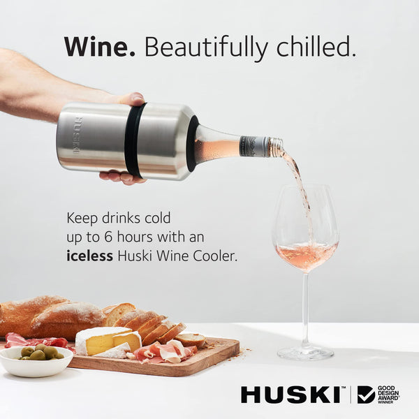 Huski Wine Cooler | Award Winning Iceless Design | Keeps Wine Cold up to 6 Hours | Wine Accessory | Next Generation Ice Bucket | Fits Some Champagne