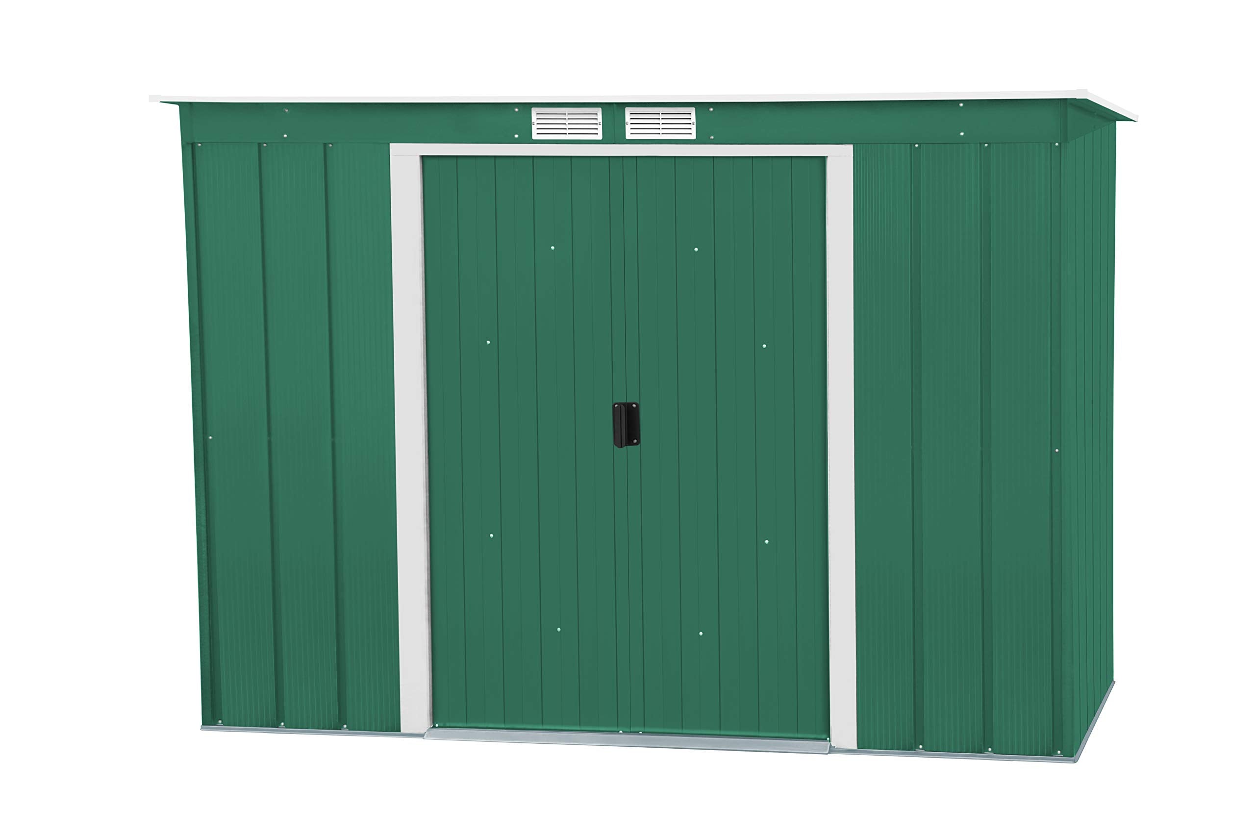 Duramax ECO 8 x 8 (6.35 m2) Metal Garden Storage Shed, Hot-Dipped Galvanized Metal Garden Shed, Tool Storage Shed, Strong Reinforced Roof Structure, Maintenance-Free Metal Shed, Anthracite