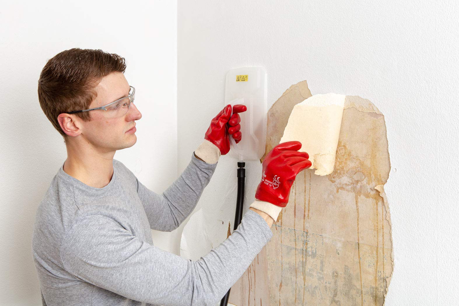 WAGNER Steam Wallpaper Stripper SteamForce Plus, 4 l Capacity, Steaming time max. 70 min, 3.7 m Hose incl. Scraper and Small steam Plate, 2.000 W, 230 V