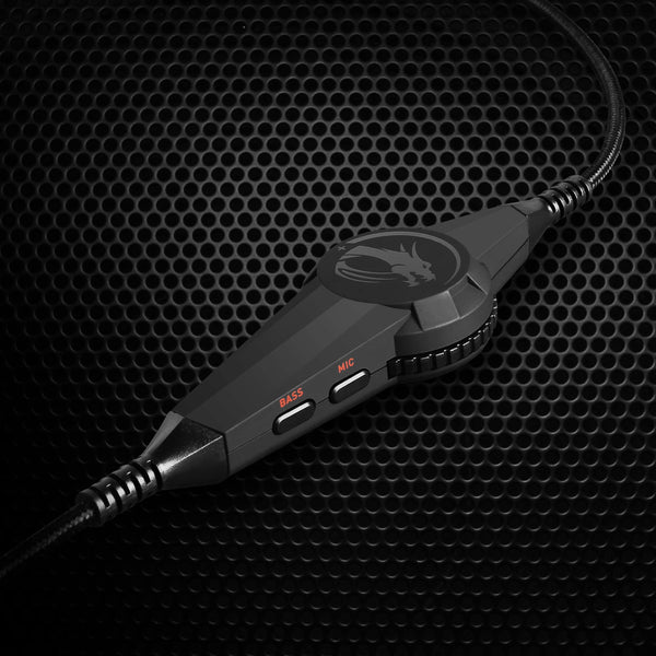 MSI DS502 GAMING HEADSET - 7.1 Virtual Surround Sound, Vibration Feedback, 40mm Neodymium Drivers, laptop, Omnidirectional Microphone, Inline Controls, USB 2.0 Connector - Wired