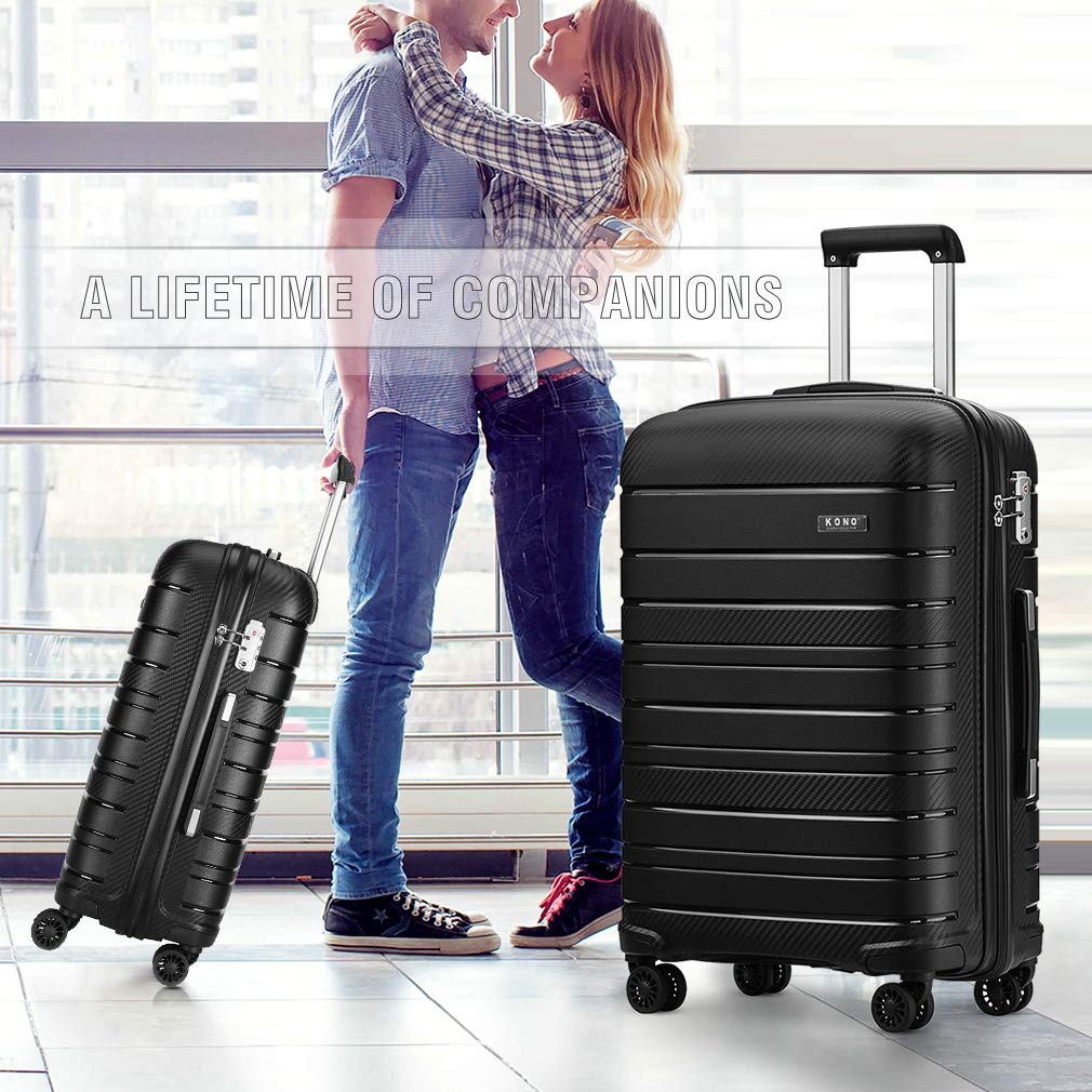 Kono Lightweight Suitcase Hand Luggage Polypropylene Hard Shell Travel Trolley