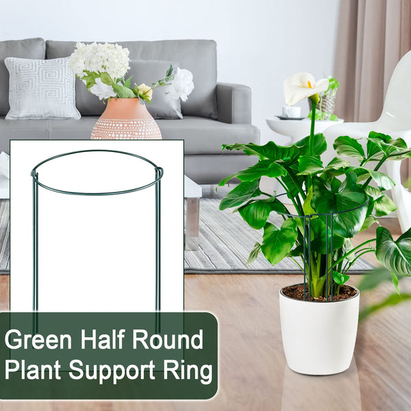 12 Pack Plant Support Stakes, Peony Cages and Supports Large 25cm Wide x 60cm High Tall Peony Ring Supports, Garden Plant Stakes for Outdoor Plants