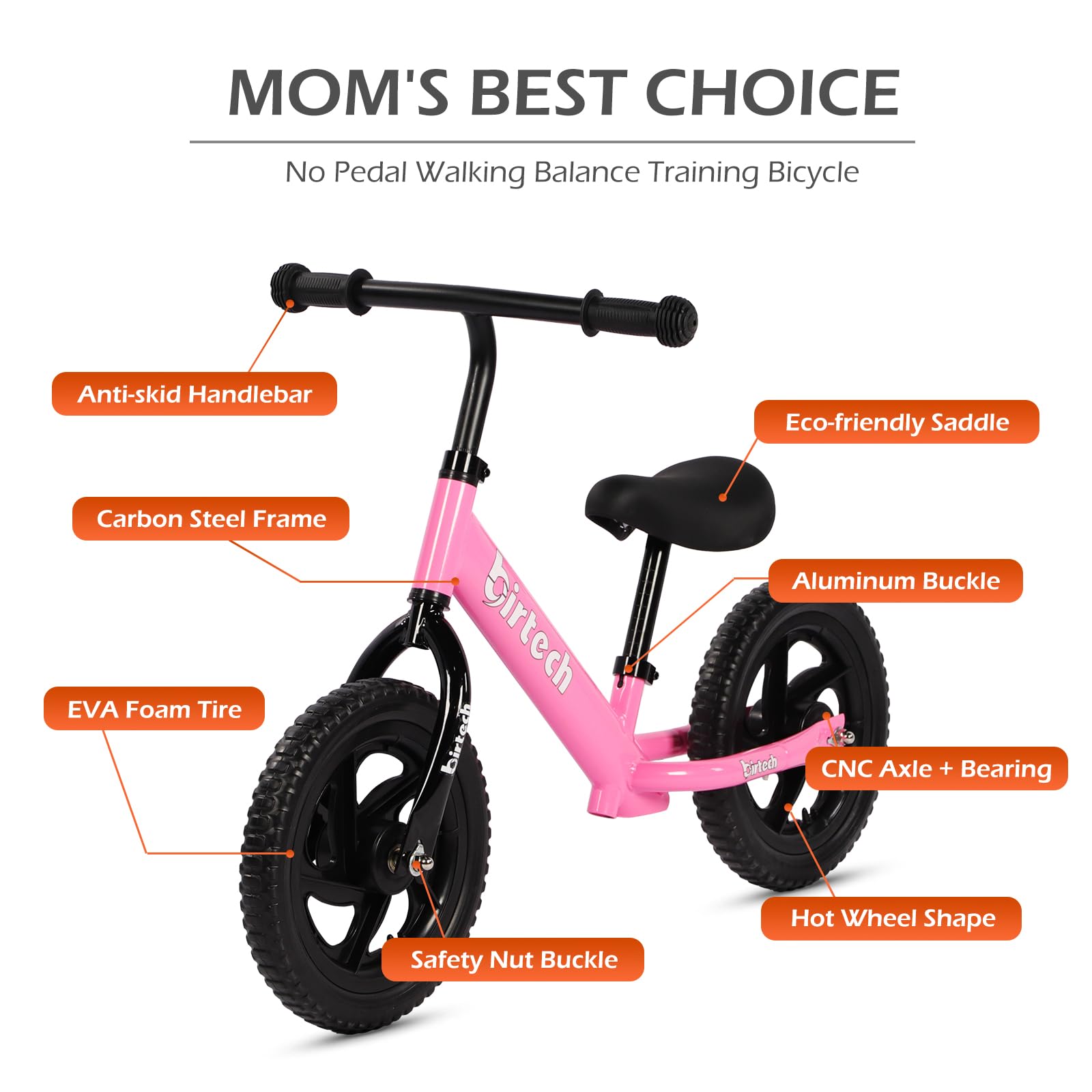 Balance Bike for Toddlers, Kids - 2, 3, 4 Year Olds, Bicycle Toys for 1 Year Old Boys Girls, No Pedal Training Bicycle Toddler Bike