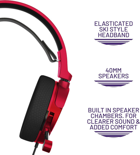 STEALTH ECLIPSE RED - Over Ear Stereo Gaming Headset Compatible with PS4, PS5, XBOX, Switch and PC