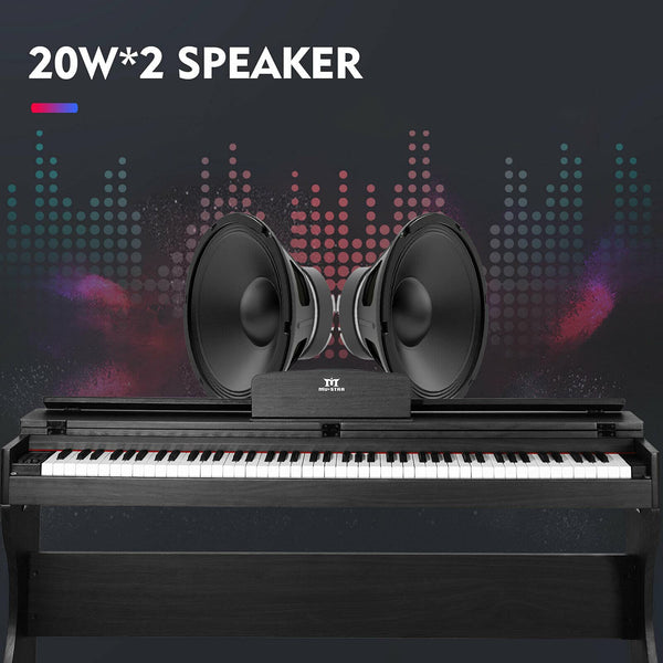 MUSTAR Digital Piano 88 Weighted Keys, Full Size 88 Key Piano Keyboard Semi Weighted, Home Electric Piano with Furniture Stand and Triple Pedal, Music Stand, USB MIDI, White