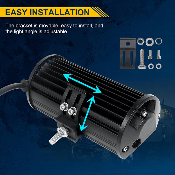 RIGIDON 8D Led Work Light Bar, 12 inch 240W 12V 24V 7D Tri Row Fog Light for Car Off road Truck SUV ATV 4x4 Boat, Flood Spot Combo Beam, Waterproof Outdoor Driving Lighting, 6000K White