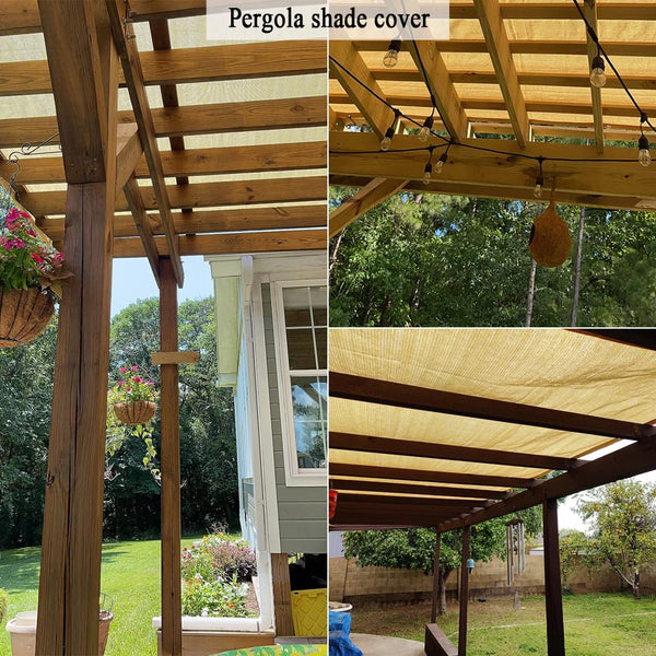 Vocray 90% Sun Shade Cloth for Garden, 2.5X6M Breathable Sunshade Mesh Fabric with Grommets, UV Protection Shade Netting, Pergola Shade Roof Cover