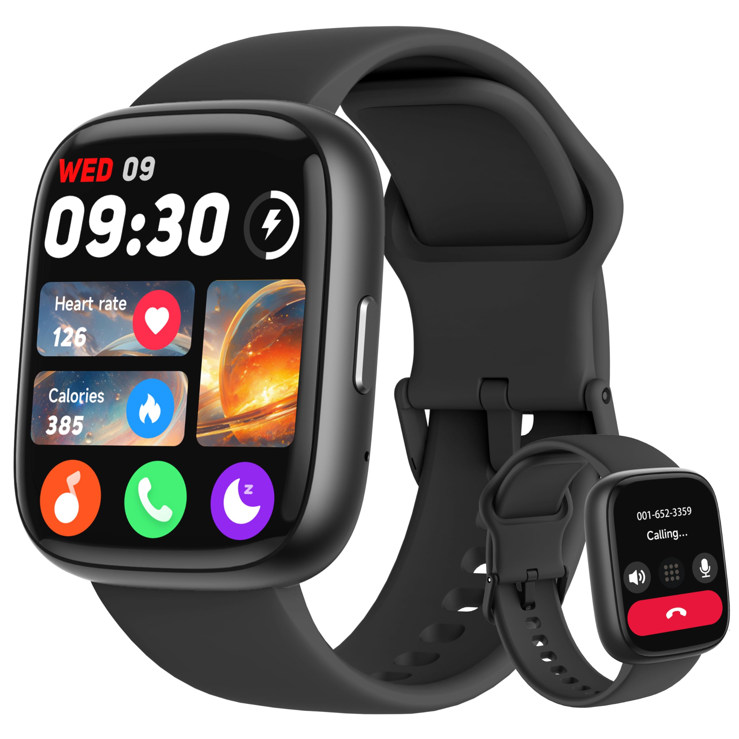 Smart Watch, Alexa Built-in, Answer/Make Calls 44mm Smartwatch Women Men, 1.83'' Sports Watch IP68 Waterproof, Heart Rate SpO2 Sleep Stress Monitor, Step Counter Watch for Android & iOS Phone