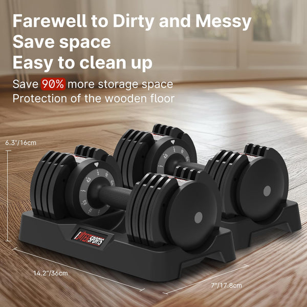 EnterSports 12kg/18KG/27KG Adjustable Dumbbells,Dumbbell Set for Saving Place, Dumbbell Weights with Non-Slip Handle, Home Gym Strength Training Equipment for Full Bodybuilding