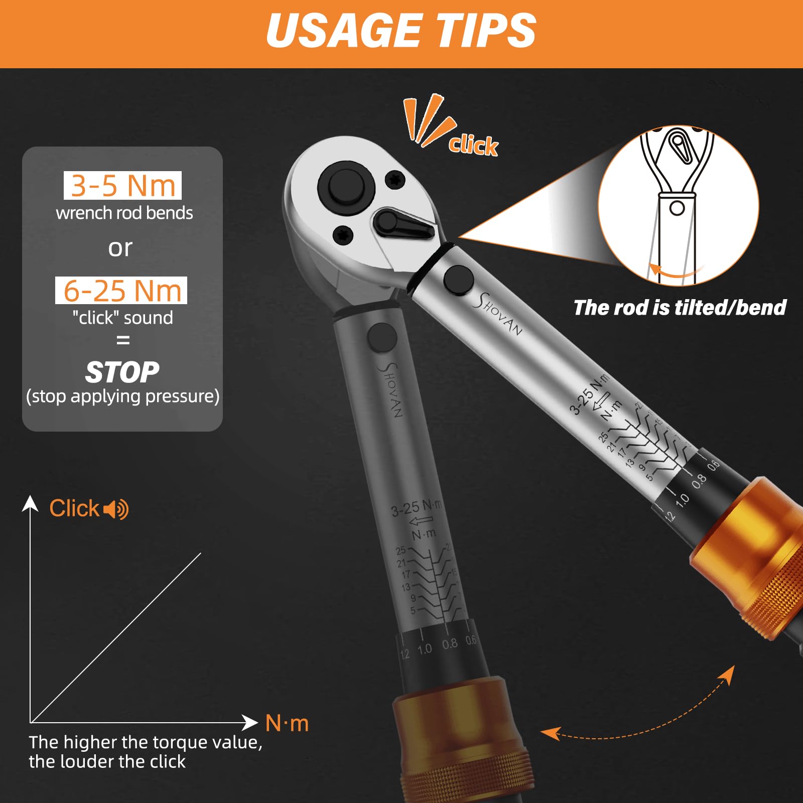 13PCS Bike Torque Wrench Set 3-25 Nm, Small Torque Wrench 1/4 Drive, Dual-Direction Adjustable 72 Teeth, ±3% Accuracy, with Extension Bar, Socket Bits (Hex & Torx), for Mountain Bike, Bicycle Repair