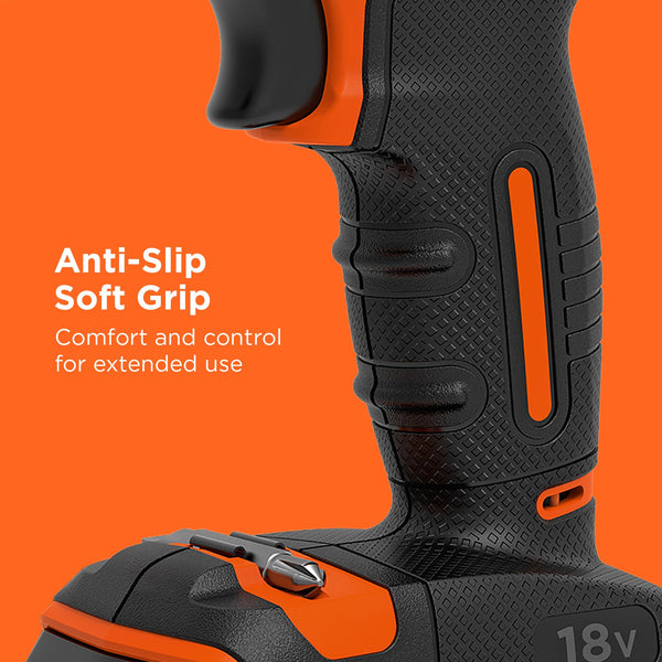 BLACK+DECKER 18V Hammer Drill with Battery, Charger, and Kitbox, BCD700S1K-GB