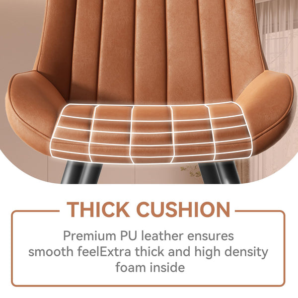 Hawthyhome Dining Chairs Set of 4 |Upholstered Chairs with 10cm Thick Seat Cushion •Upholstered Fabric Dining Chair •Kitchen Chair with Backrest •Modern Armchairs with Metal Legs •Dark Grey