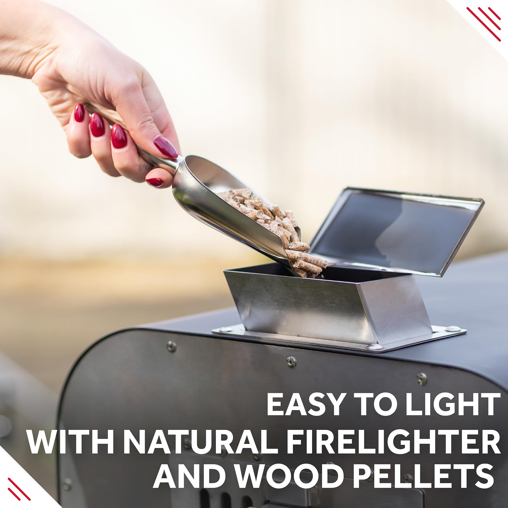 George Foreman Outdoor 12 Inch Wood Pellet Portable Wood Fired Pizza Oven Stainless Steel with Paddle and Carry Bag, BBQ Oven & Smoker, Foldable Legs GFWPPO1SSPC