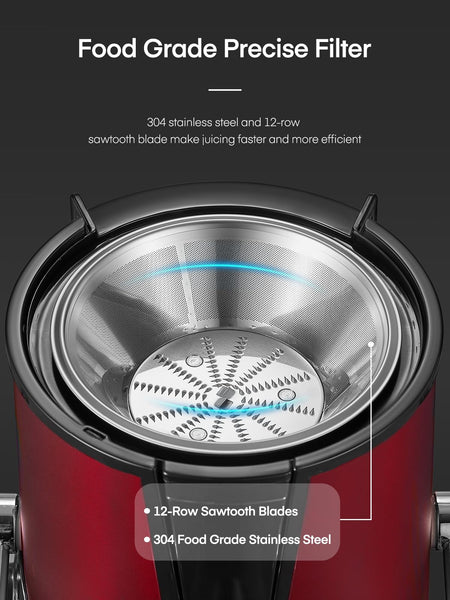Juicer Machines, FOHERE Centrifugal Juicer Extractor with Large 3 Feed Chute for Whole Fruit and Vegetables, Easy to Clean, 3 Speed Control, Cleaning