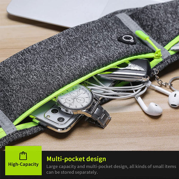 GORWRICH Running Belt with Waterproof Adjustable Elastic Strap, Sweatproof waistpacks with Large Capacity, Perfect for Running and Outdoor Activities