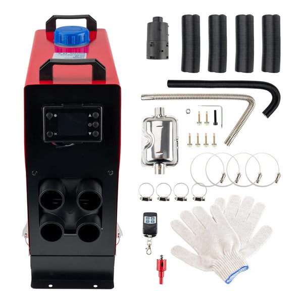ShockFlo 12V 5KW Diesel Air Heater, All in One Parking Heater Kit with Remote Control, Silencer and LCD Display, Fast Heating, for RV Truck, Motorhomes, Boat, Bus, Car Trailer, Caravans