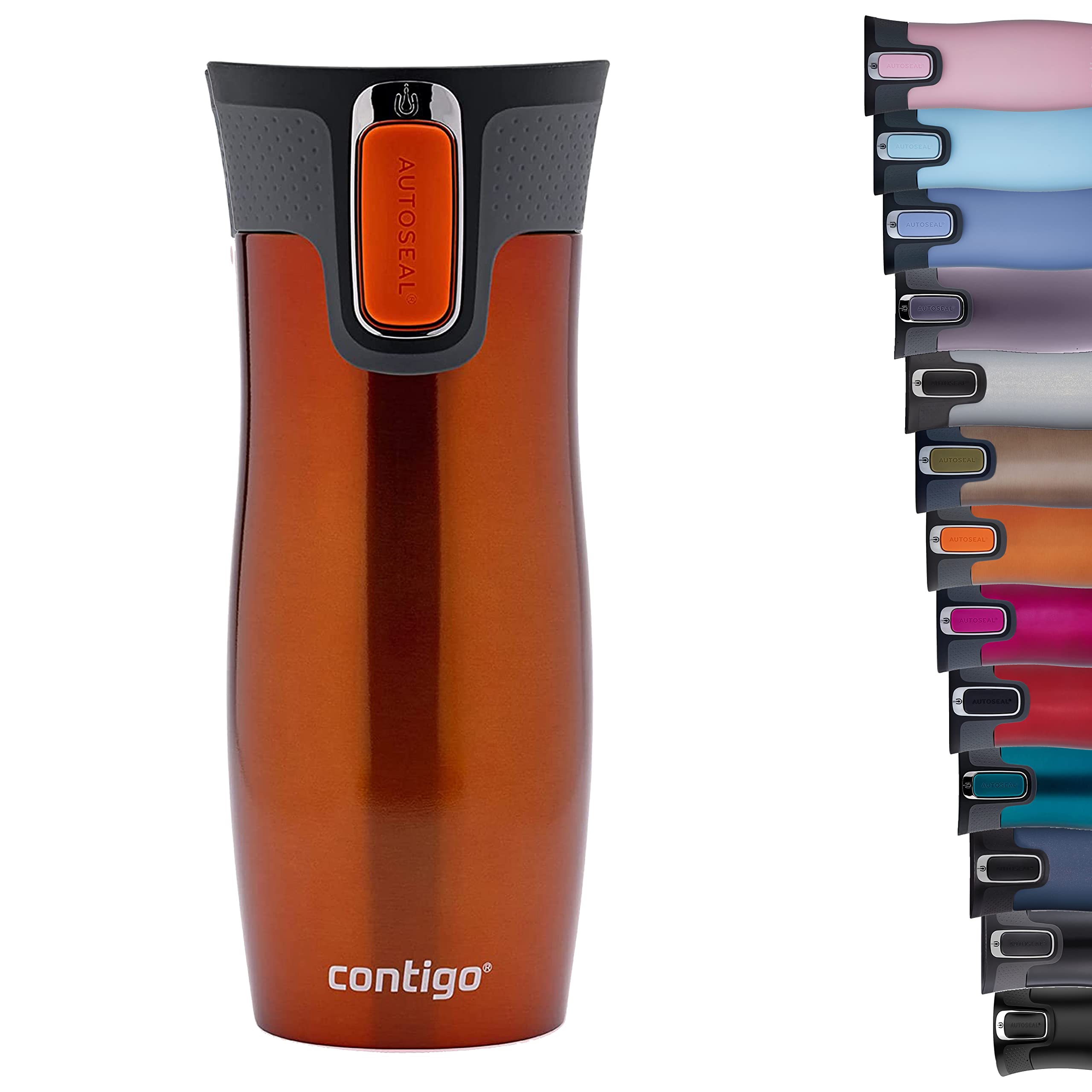 Contigo West Loop Autoseal Travel Mug, Stainless Steel Thermal Mug, Vacuum Flask, Leakproof Tumbler, Coffee Mug with BPA Easy-Clean Lid