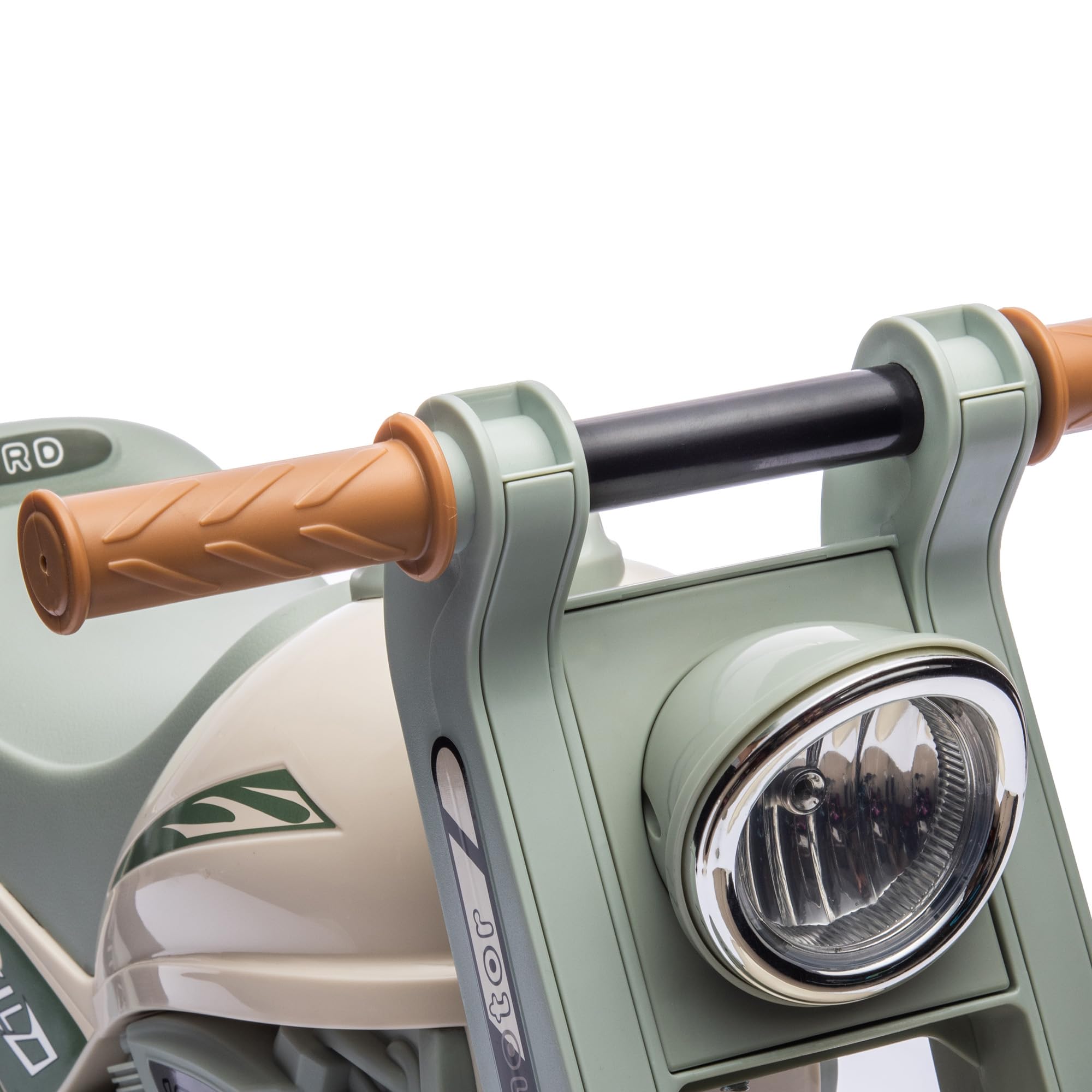 AIYAPLAY Kids Ride On Car, Foot To Floor Sliding Baby Car, Push Along Car with Music, Bubble, for Toddler from 2 to 5 Years Old - Cream White