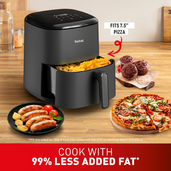 Tefal Easy Fry Max Digital Air Fryer, 5L, 10in1, Uses No Oil, Air Fry, Extra Crisp, Roast, Bake, Reheat, Dehydrate, 6 Portions, Non-Stick, Dishwasher Safe Baskets, Black EY245840