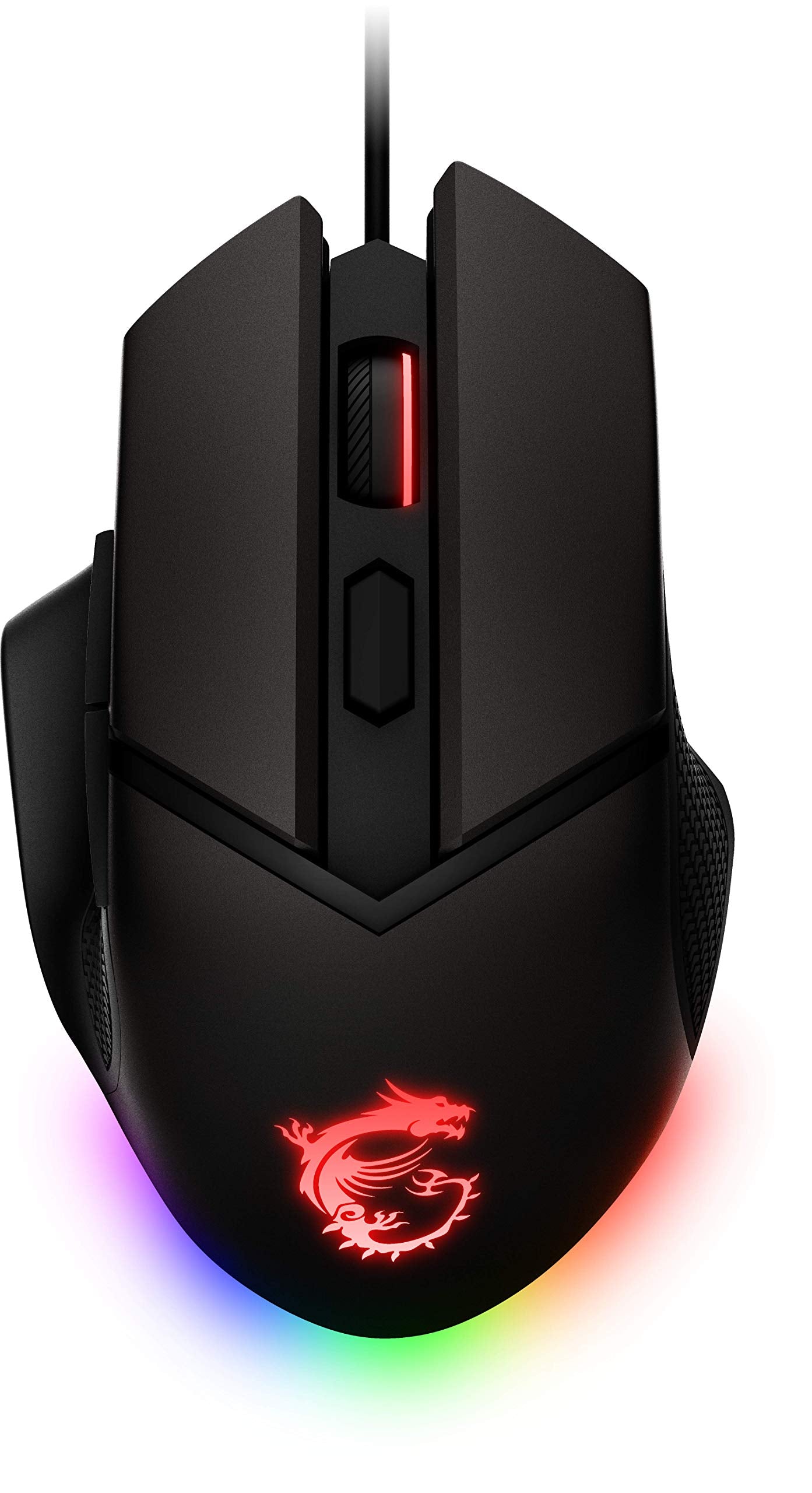MSI CLUTCH GM51 LIGHTWEIGHT Gaming Mouse - 26000 DPI Optical Sensor, Elite 0.125ms Latency, 60M+ Click OMRON Switches, 6-Buttons, FriXionFree Cable, RGB Diamond LightGrips, 75g - Wired