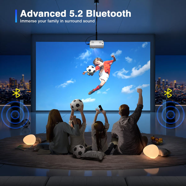 XuanPad Mini Projector, 2025 Upgraded 14000L Portable Video Home Projector, HD 1080P Supported, Compatible with TV Stick, HDMI, USB, AV, Laptop, iPhone, Android Smartphone