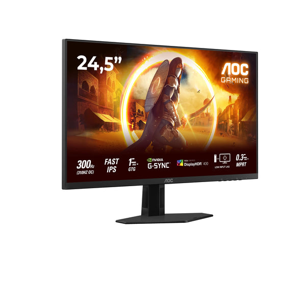 AOC Gaming 25G3ZM/BK - 24.5" 240Hz FHD Monitor, 0.5ms MPRT, FreeSync Premium (1920x1080, HDMI 2.0 x 2, DisplayPort 1.2 x 1, Headphone out (3.5mm)) black/red