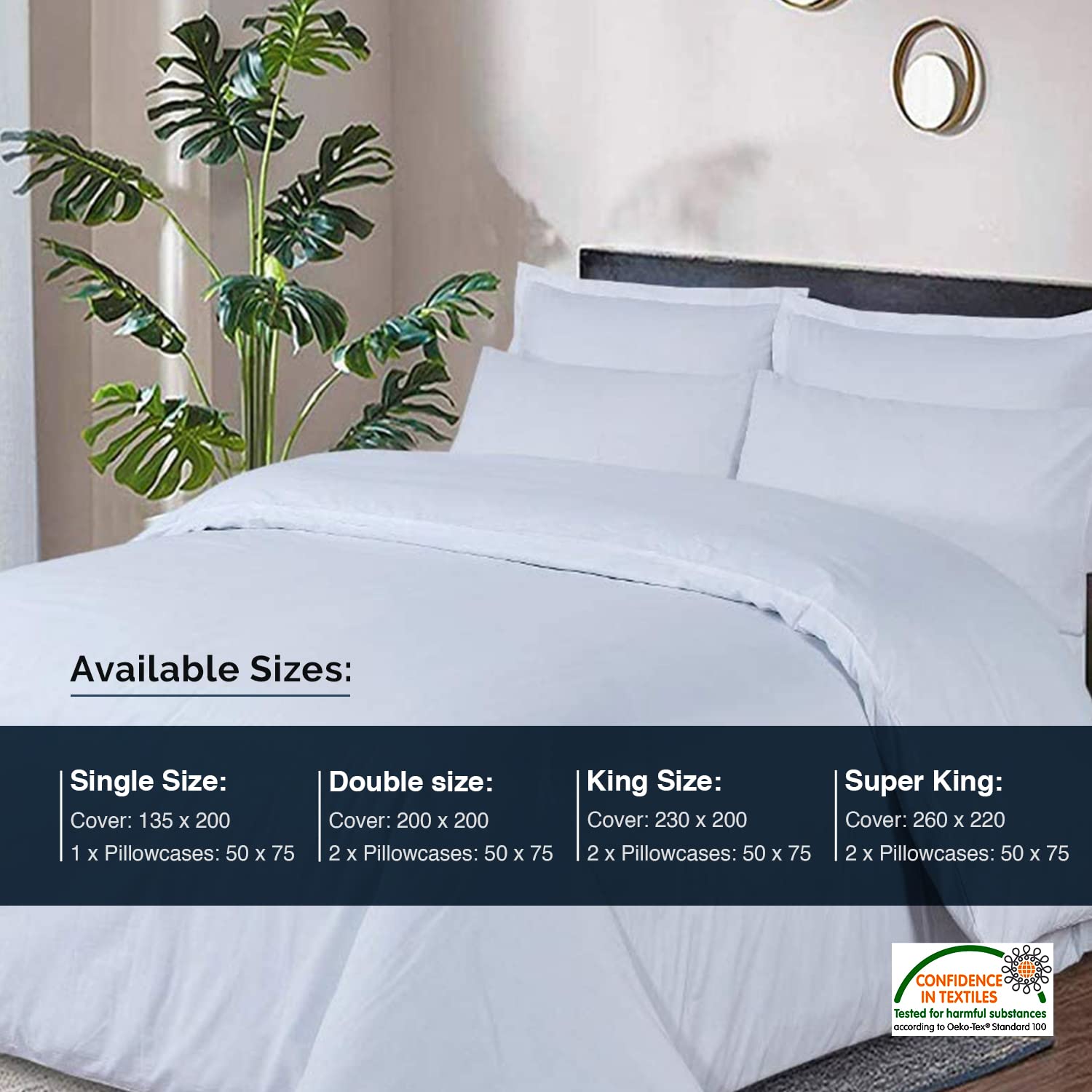 DTEX HOMES Duvet Cover Set 100% Pure Cotton Hotel Quality 800 Thread Count Duvet Set with Pillowcases Easy Care and Super Soft Luxury Bedding King