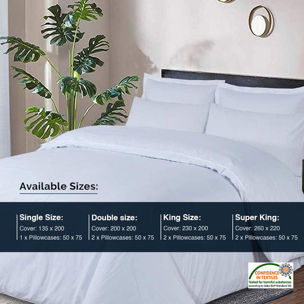 DTEX HOMES Duvet Cover Set 100% Pure Cotton Hotel Quality 800 Thread Count Duvet Set with Pillowcases Easy Care and Super Soft Luxury Bedding King