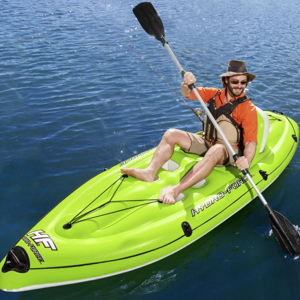Bestway Hydro-Force Inflatable Kayak | Koracle Inflatable Boat Complete Set For Fishing With Hand Pump, Paddle and Storage Bag, 1 Person Capacity Multiple Styles