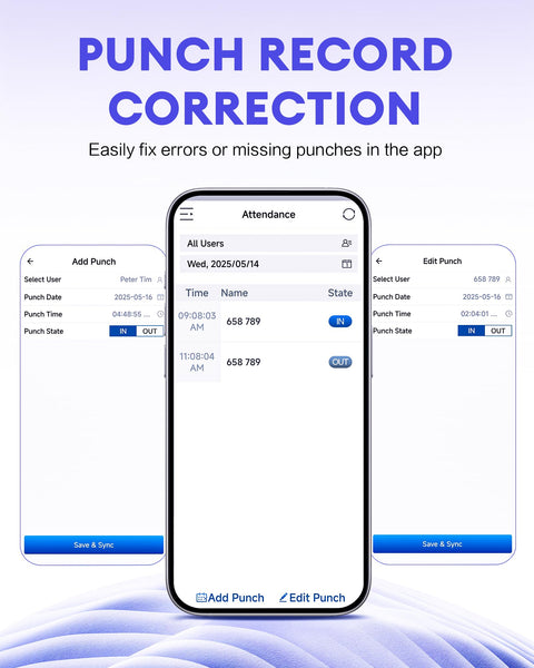 NGTeco Clocking Machine for Employees Small Business, W3 2.4GHz WiFi Biometric Fingerprint Time Card Machine, Office Punch Clock Automatic in and Out with iOS/Android App No Monthly Fees