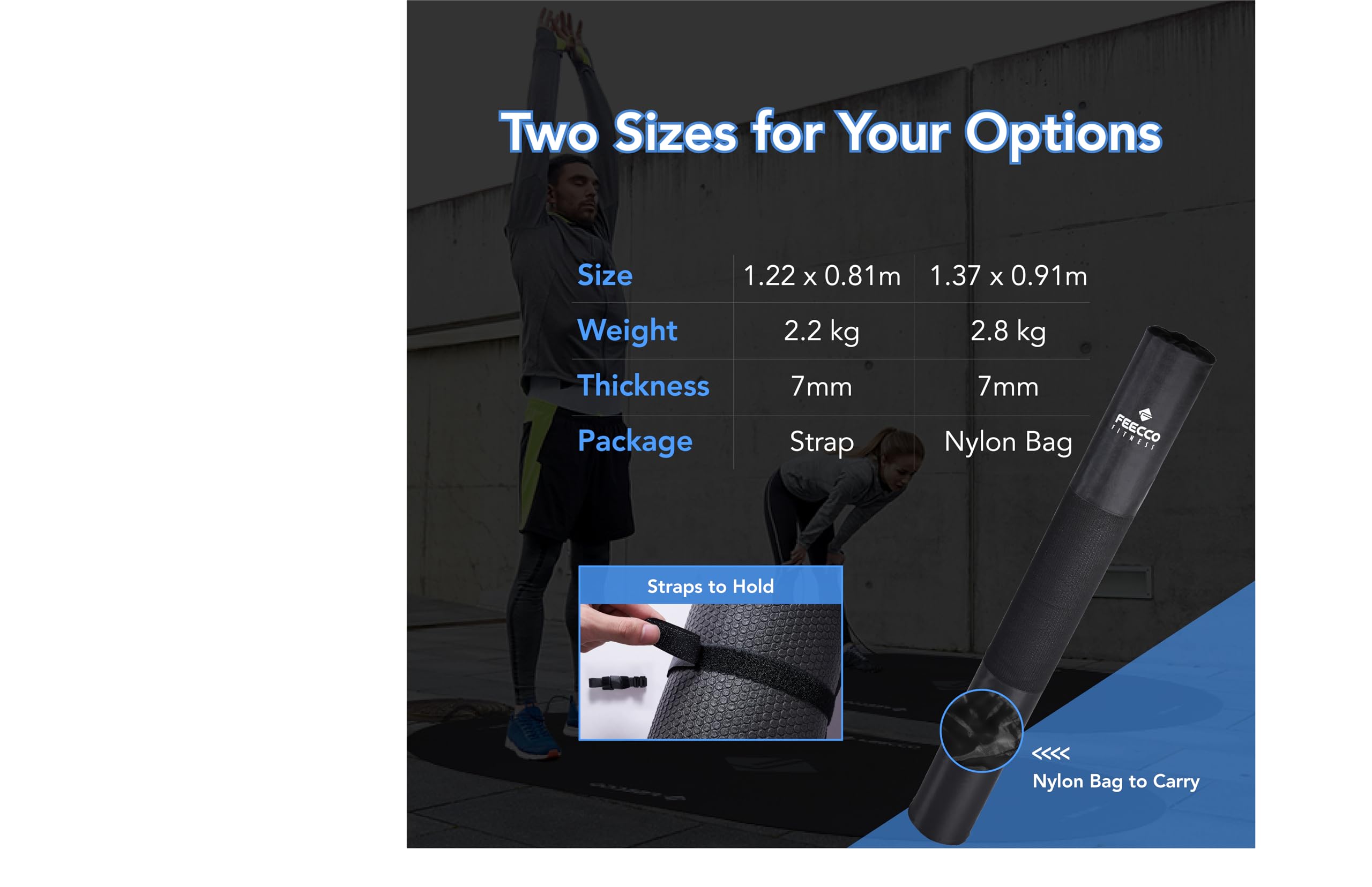 FEECCO Jump Rope Mat, High-Density PVC Skipping Rope Mat, Ultra-Thick for Super Comfort