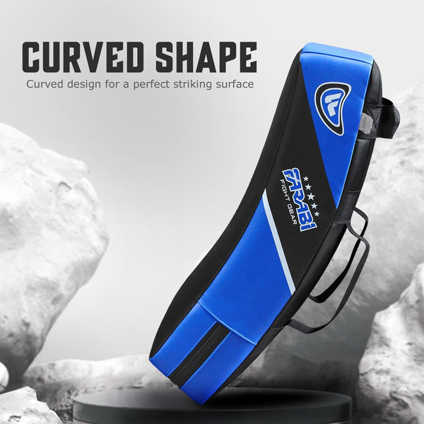 Farabi Kick Shield Strike Thai Pad Curved Large Boxing MMA Training x 1 unit (Black/Blue)