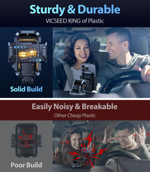 2025 BEST [Rally Racing-Grade] Car Phone Holder for Cars [88+LBS Strongest Suction] 3In 1 Dashboard Windscreen Vent Mobile Phone Holder for Car [Big phone & Thick Case Friendly] for iPhone Samsung