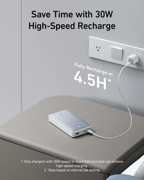 Anker Power Bank, 24,000mAh 65W Portable Charger, 537 Power Bank (PowerCore 24K for Laptop), for Dell XPS, Microsoft Surface, iPad Pro, iPhone 16/16 Plus/16 Pro/16 Pro Max/15/14/13 Series, and More