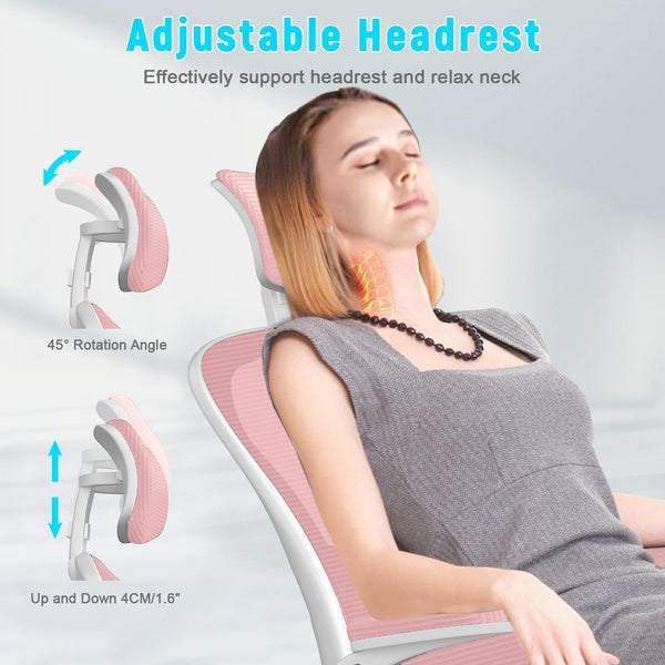 naspaluro Office Chair Ergonomic Desk with 90° Flip-up Armrest Lumbar Support, Height Adjustable Chair, Executive Swivel Computer Padded Seat Cushion for Home/Office