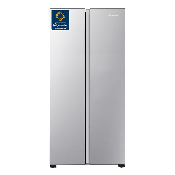 Fridgemaster MS83430EB Freestanding Slim American Side by side Door Fridge Freezer 441L, Total No Frost, Inverter compressor, Black, 83.2x178.0cm, Energy Rating E