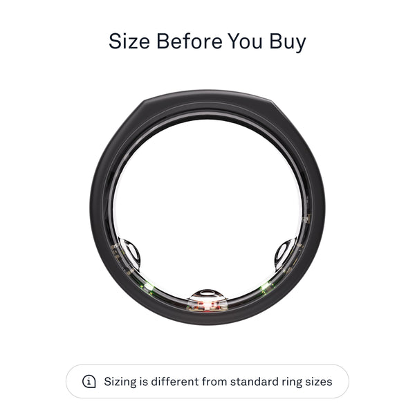 Oura Gen3 Horizon Smart Ring - Size 12, Brushed Titanium | Sleep, Heart Rate and Fitness Tracking Wearable - Up to 7 Day Battery Life - iOS/Android Compatible - Size First with Oura Sizing Kit