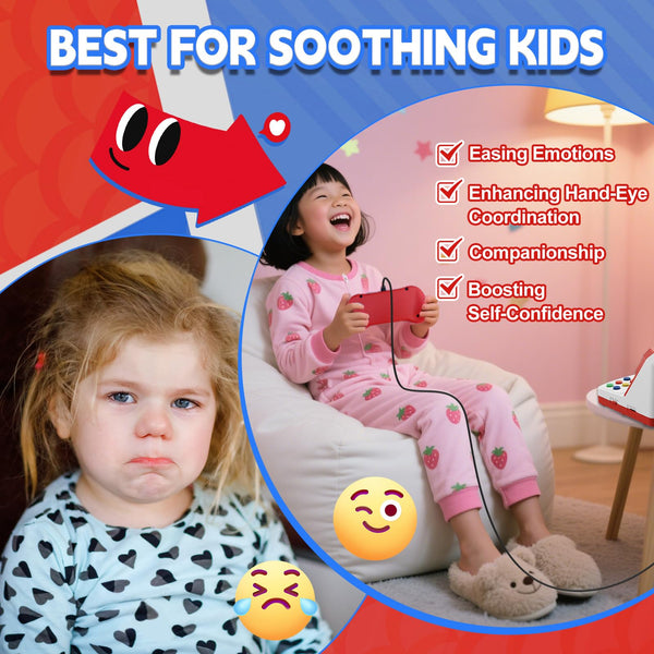 Colourbing Q21 Handheld Games Consoles – 3.5" Portable Mini,Two Players Battle,Built-in 500 Retro Games,1020mAh Rechargeable Battery–Great Retro Games Console for Adults,Teens Birthday and Party Gifts